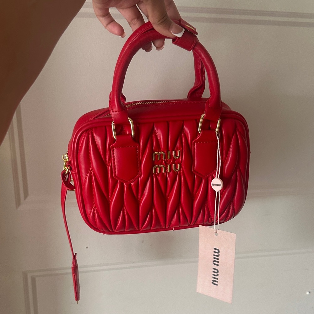 Miu Miu Red Mini Quilted Bag